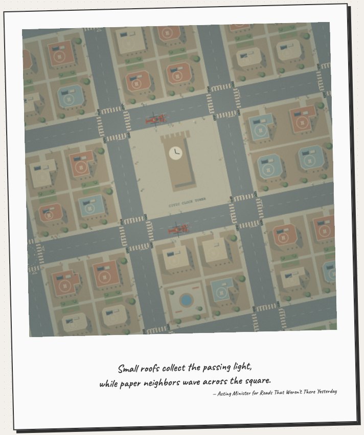 Fuji City print of Paris with two red rescue helicopters over the city grid